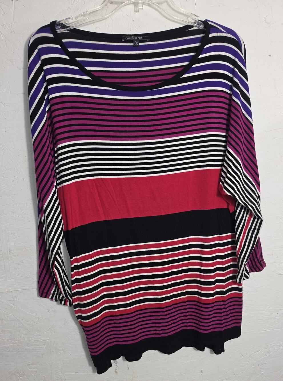 Chaus Sports Womens Top Blouse 3/4 Sleeves size Large